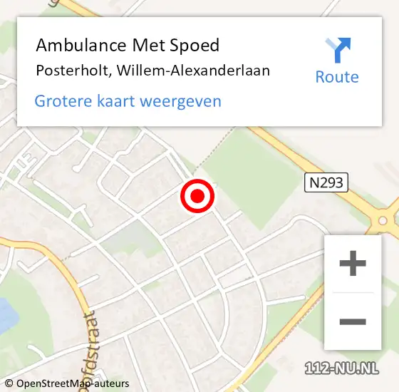 Locatie op kaart van de 112 melding: Ambulance Met Spoed Naar Posterholt, Willem-Alexanderlaan op 28 juli 2024 19:18