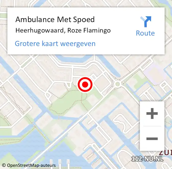 Locatie op kaart van de 112 melding: Ambulance Met Spoed Naar Heerhugowaard, Roze Flamingo op 28 juli 2024 19:30