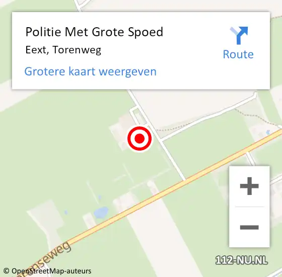 Locatie op kaart van de 112 melding: Politie Met Grote Spoed Naar Eext, Torenweg op 28 juli 2024 19:36