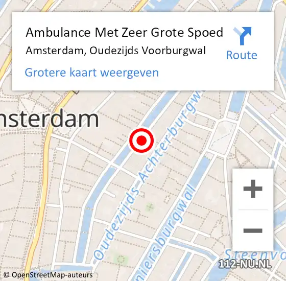 Locatie op kaart van de 112 melding: Ambulance Met Zeer Grote Spoed Naar Amsterdam, Oudezijds Voorburgwal op 28 juli 2024 20:08