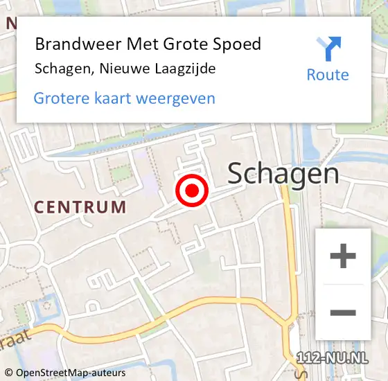 Locatie op kaart van de 112 melding: Brandweer Met Grote Spoed Naar Schagen, Nieuwe Laagzijde op 28 juli 2024 20:16