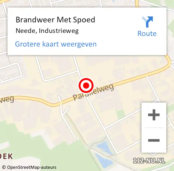 Locatie op kaart van de 112 melding: Brandweer Met Spoed Naar Neede, Industrieweg op 28 juli 2024 21:05