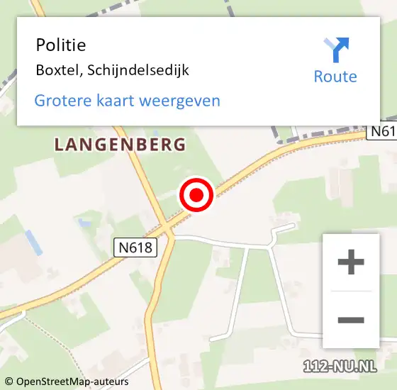 Locatie op kaart van de 112 melding: Politie Boxtel, Schijndelsedijk op 28 juli 2024 21:35