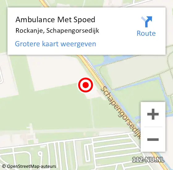 Locatie op kaart van de 112 melding: Ambulance Met Spoed Naar Rockanje, Schapengorsedijk op 28 juli 2024 21:40