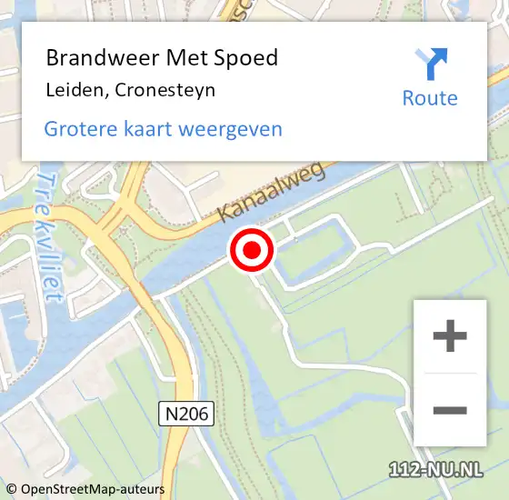 Locatie op kaart van de 112 melding: Brandweer Met Spoed Naar Leiden, Cronesteyn op 28 juli 2024 22:24