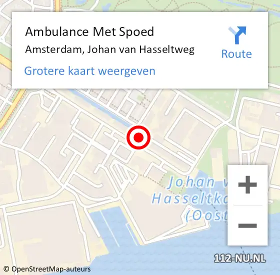 Locatie op kaart van de 112 melding: Ambulance Met Spoed Naar Amsterdam, Johan van Hasseltweg op 28 juli 2024 22:28