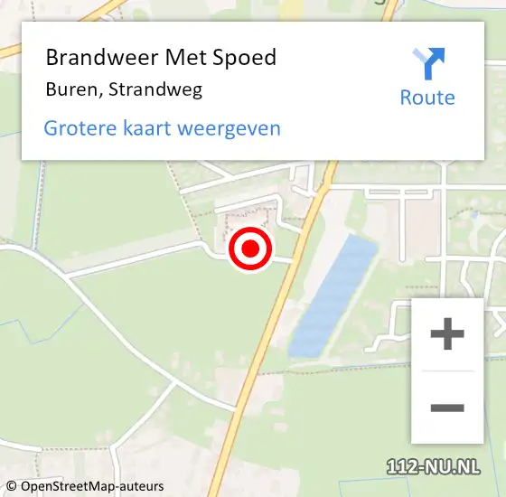 Locatie op kaart van de 112 melding: Brandweer Met Spoed Naar Buren, Strandweg op 28 juli 2024 22:32