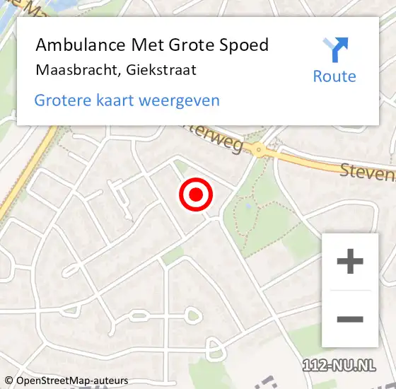 Locatie op kaart van de 112 melding: Ambulance Met Grote Spoed Naar Maasbracht, Giekstraat op 28 juli 2024 22:45