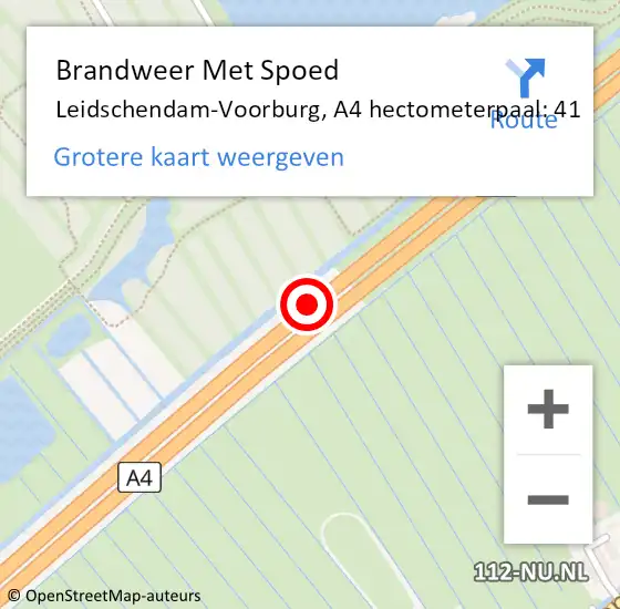Locatie op kaart van de 112 melding: Brandweer Met Spoed Naar Leidschendam-Voorburg, A4 hectometerpaal: 41 op 28 juli 2024 23:20