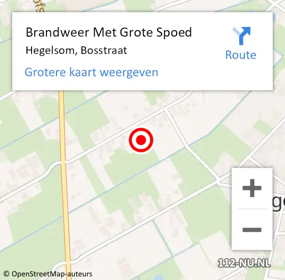 Locatie op kaart van de 112 melding: Brandweer Met Grote Spoed Naar Hegelsom, Bosstraat op 29 juli 2024 00:11