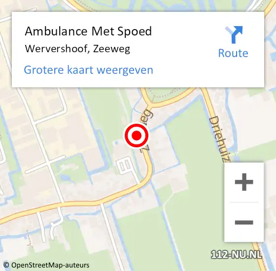 Locatie op kaart van de 112 melding: Ambulance Met Spoed Naar Wervershoof, Zeeweg op 29 juli 2024 01:59