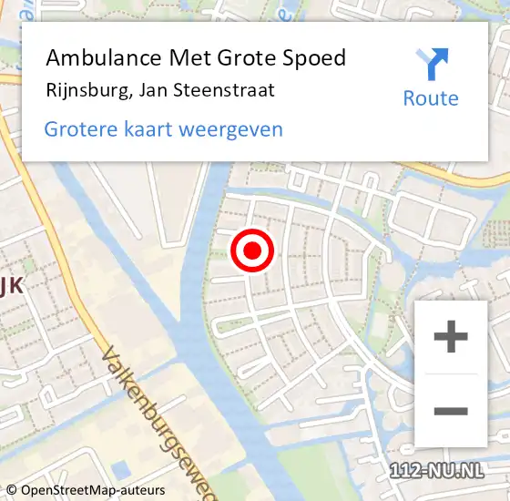 Locatie op kaart van de 112 melding: Ambulance Met Grote Spoed Naar Rijnsburg, Jan Steenstraat op 29 juli 2024 02:25