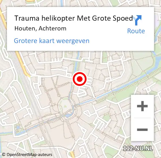 Locatie op kaart van de 112 melding: Trauma helikopter Met Grote Spoed Naar Houten, Achterom op 29 juli 2024 02:50