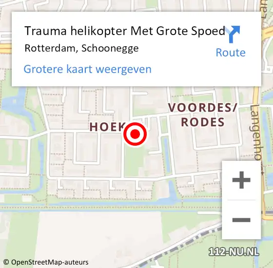 Locatie op kaart van de 112 melding: Trauma helikopter Met Grote Spoed Naar Rotterdam, Schoonegge op 29 juli 2024 03:06