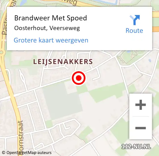 Locatie op kaart van de 112 melding: Brandweer Met Spoed Naar Oosterhout, Veerseweg op 29 juli 2024 04:22