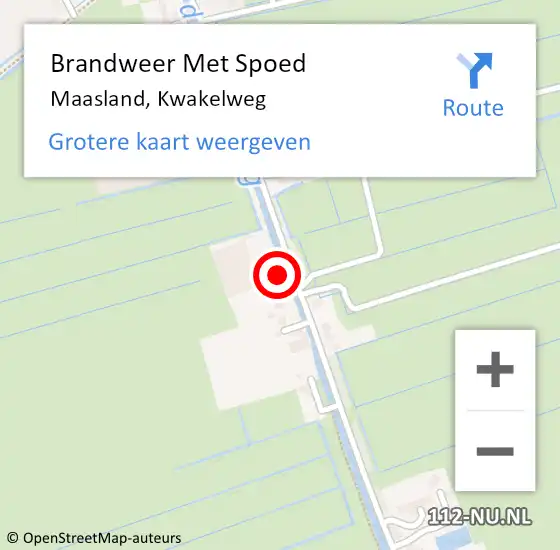 Locatie op kaart van de 112 melding: Brandweer Met Spoed Naar Maasland, Kwakelweg op 29 juli 2024 05:51