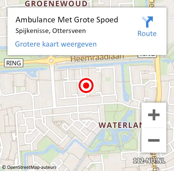 Locatie op kaart van de 112 melding: Ambulance Met Grote Spoed Naar Spijkenisse, Ottersveen op 29 juli 2024 06:30