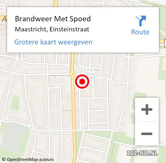 Locatie op kaart van de 112 melding: Brandweer Met Spoed Naar Maastricht, Einsteinstraat op 29 juli 2024 07:03