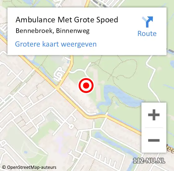 Locatie op kaart van de 112 melding: Ambulance Met Grote Spoed Naar Bennebroek, Binnenweg op 29 juli 2024 07:40