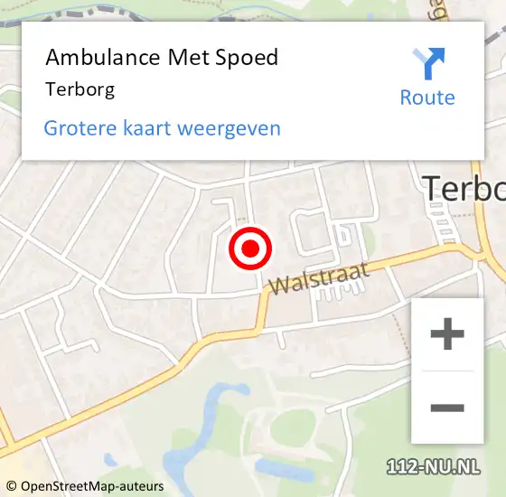 Locatie op kaart van de 112 melding: Ambulance Met Spoed Naar Terborg op 29 juli 2024 08:02