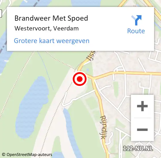 Locatie op kaart van de 112 melding: Brandweer Met Spoed Naar Westervoort, Veerdam op 29 juli 2024 08:24