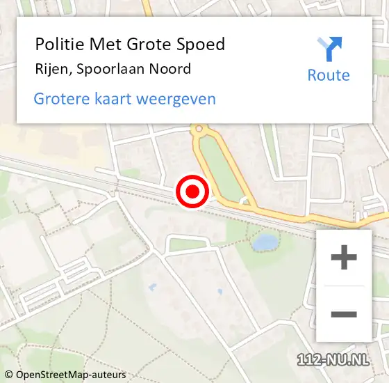 Locatie op kaart van de 112 melding: Politie Met Grote Spoed Naar Rijen, Spoorlaan Noord op 29 juli 2024 08:38