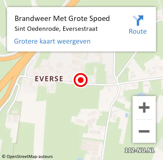 Locatie op kaart van de 112 melding: Brandweer Met Grote Spoed Naar Sint Oedenrode, Eversestraat op 29 juli 2024 08:42