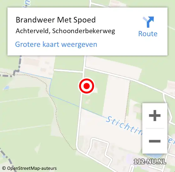 Locatie op kaart van de 112 melding: Brandweer Met Spoed Naar Achterveld, Schoonderbekerweg op 29 juli 2024 08:46