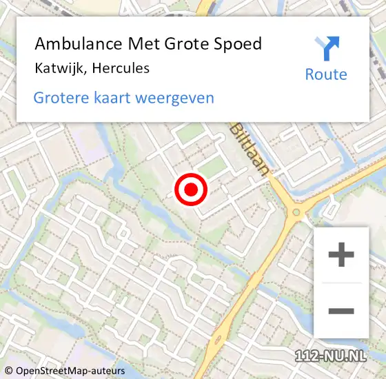 Locatie op kaart van de 112 melding: Ambulance Met Grote Spoed Naar Katwijk, Hercules op 29 juli 2024 09:21