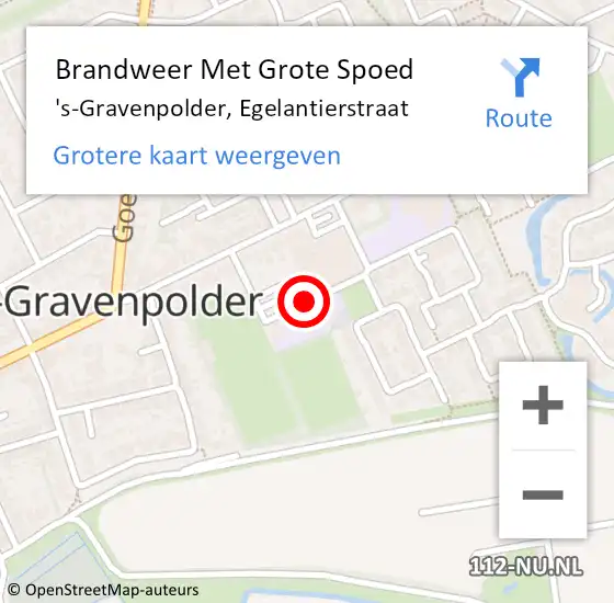 Locatie op kaart van de 112 melding: Brandweer Met Grote Spoed Naar 's-Gravenpolder, Egelantierstraat op 14 oktober 2014 16:29