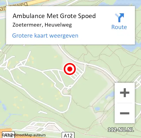 Locatie op kaart van de 112 melding: Ambulance Met Grote Spoed Naar Zoetermeer, Heuvelweg op 29 juli 2024 09:28