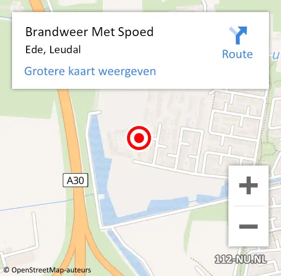 Locatie op kaart van de 112 melding: Brandweer Met Spoed Naar Ede, Leudal op 29 juli 2024 09:44