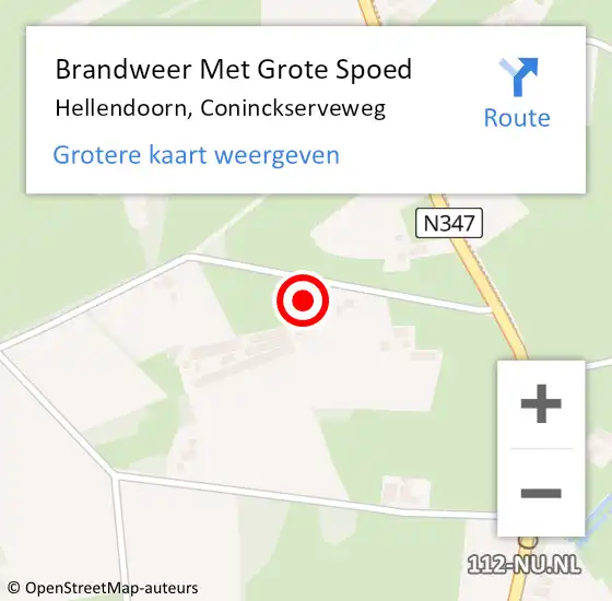 Locatie op kaart van de 112 melding: Brandweer Met Grote Spoed Naar Hellendoorn, Coninckserveweg op 29 juli 2024 09:49