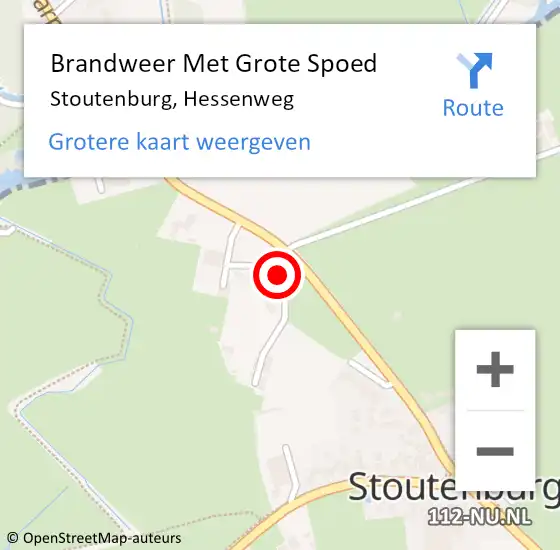 Locatie op kaart van de 112 melding: Brandweer Met Grote Spoed Naar Stoutenburg, Hessenweg op 29 juli 2024 09:49