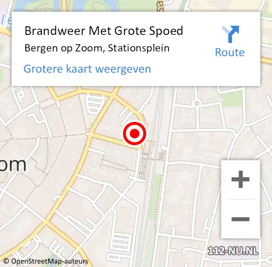 Locatie op kaart van de 112 melding: Brandweer Met Grote Spoed Naar Bergen op Zoom, Stationsplein op 29 juli 2024 09:50