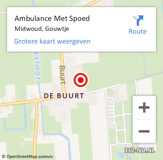 Locatie op kaart van de 112 melding: Ambulance Met Spoed Naar Midwoud, Gouwtje op 29 juli 2024 09:57