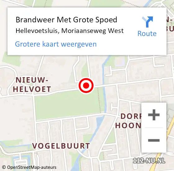 Locatie op kaart van de 112 melding: Brandweer Met Grote Spoed Naar Hellevoetsluis, Moriaanseweg West op 29 juli 2024 10:03