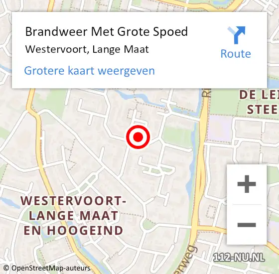 Locatie op kaart van de 112 melding: Brandweer Met Grote Spoed Naar Westervoort, Lange Maat op 29 juli 2024 10:32