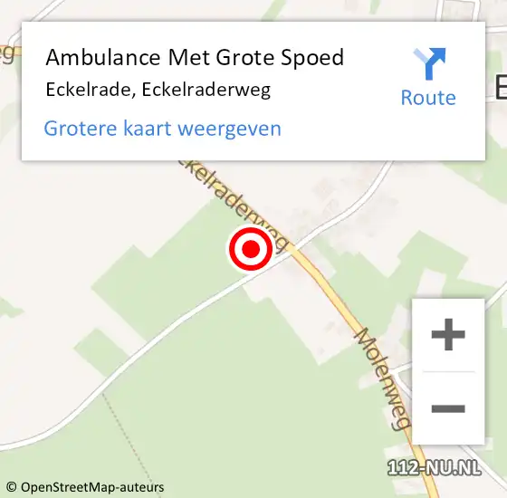 Locatie op kaart van de 112 melding: Ambulance Met Grote Spoed Naar Eckelrade, Eckelraderweg op 29 juli 2024 11:12