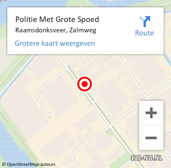 Locatie op kaart van de 112 melding: Politie Met Grote Spoed Naar Raamsdonksveer, Zalmweg op 29 juli 2024 11:28