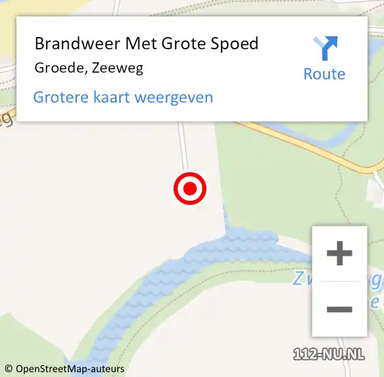 Locatie op kaart van de 112 melding: Brandweer Met Grote Spoed Naar Groede, Zeeweg op 29 juli 2024 11:43