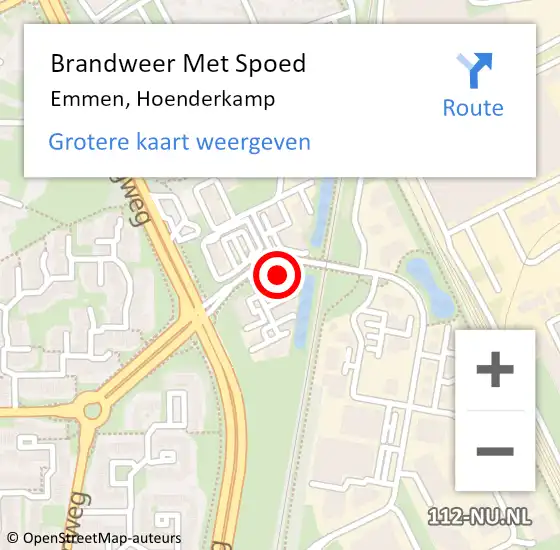 Locatie op kaart van de 112 melding: Brandweer Met Spoed Naar Emmen, Hoenderkamp op 29 juli 2024 11:58