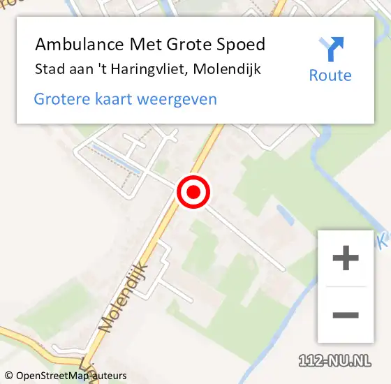 Locatie op kaart van de 112 melding: Ambulance Met Grote Spoed Naar Stad aan 't Haringvliet, Molendijk op 29 juli 2024 12:13