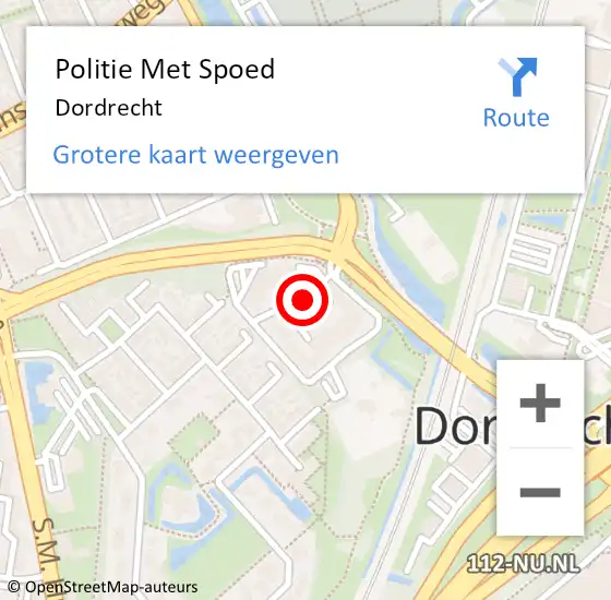 Locatie op kaart van de 112 melding: Politie Met Spoed Naar Dordrecht op 29 juli 2024 12:44