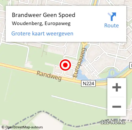 Locatie op kaart van de 112 melding: Brandweer Geen Spoed Naar Woudenberg, Europaweg op 29 juli 2024 13:12