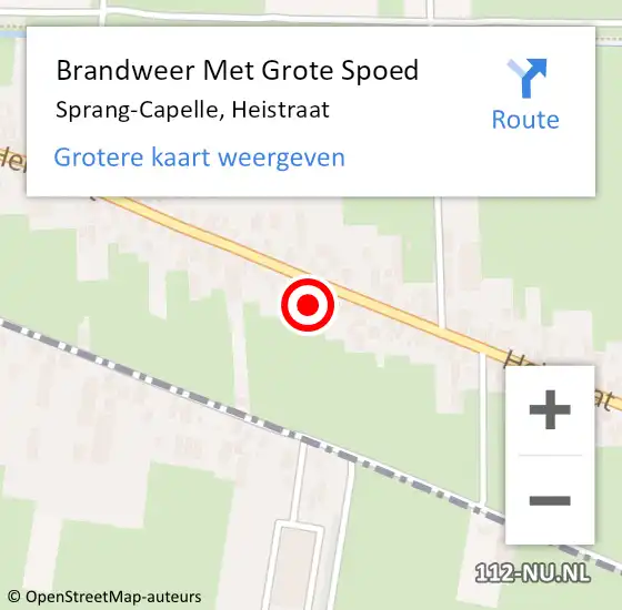 Locatie op kaart van de 112 melding: Brandweer Met Grote Spoed Naar Sprang-Capelle, Heistraat op 29 juli 2024 14:21