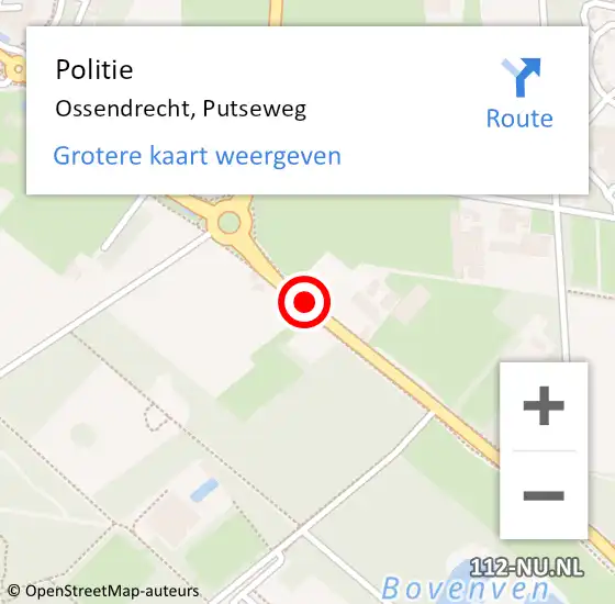 Locatie op kaart van de 112 melding: Politie Ossendrecht, Putseweg op 29 juli 2024 14:39