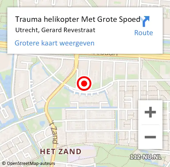 Locatie op kaart van de 112 melding: Trauma helikopter Met Grote Spoed Naar Utrecht, Gerard Revestraat op 29 juli 2024 14:42