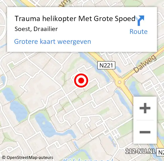 Locatie op kaart van de 112 melding: Trauma helikopter Met Grote Spoed Naar Soest, Draailier op 29 juli 2024 15:11