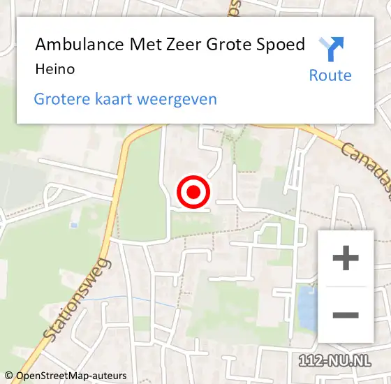 Locatie op kaart van de 112 melding: Ambulance Met Zeer Grote Spoed Naar Heino op 29 juli 2024 15:11